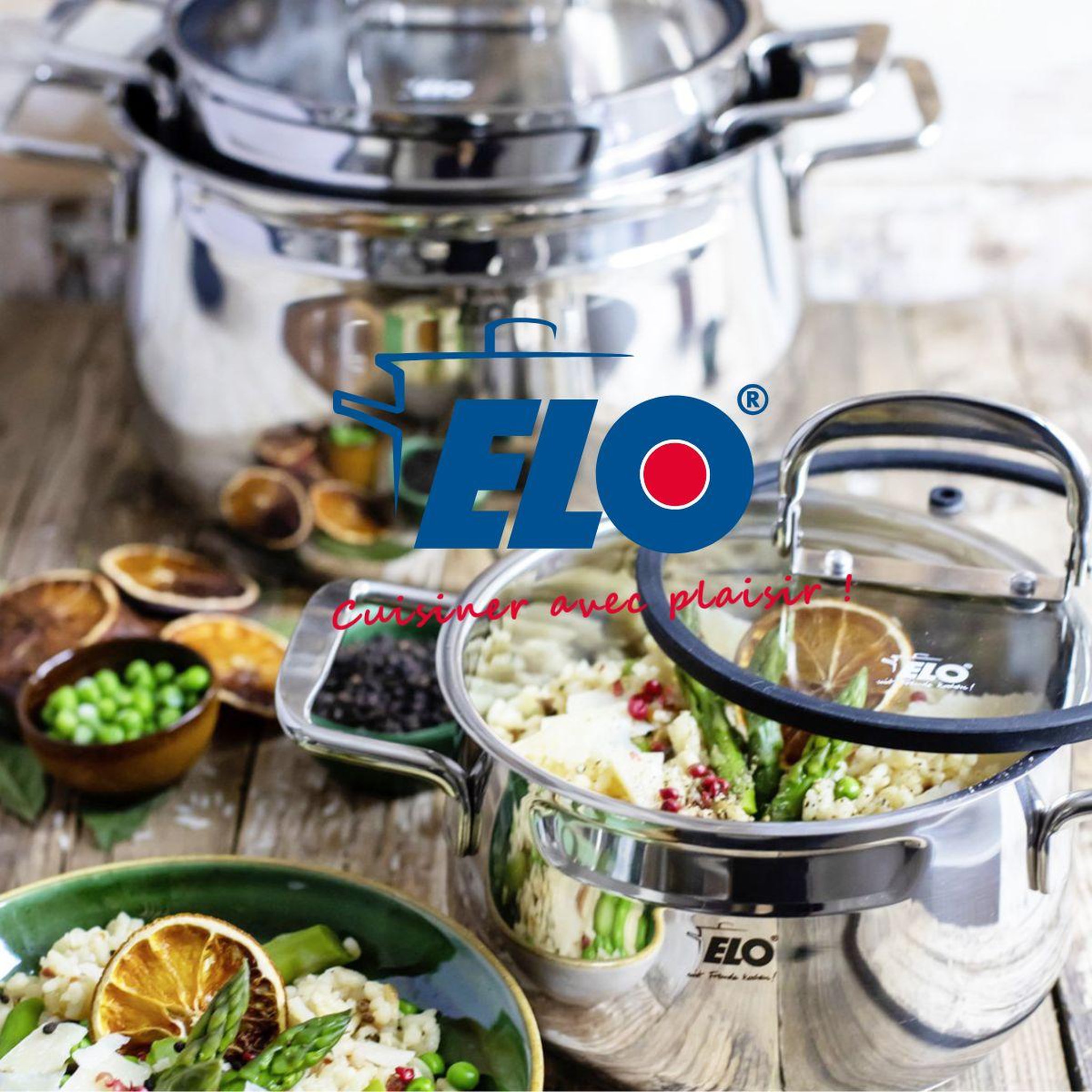 Voir la diapositive 5 : ELO Lot poêles 28/32 cm céramique sans pfas elo bistro line avec faitout 12 cm elo