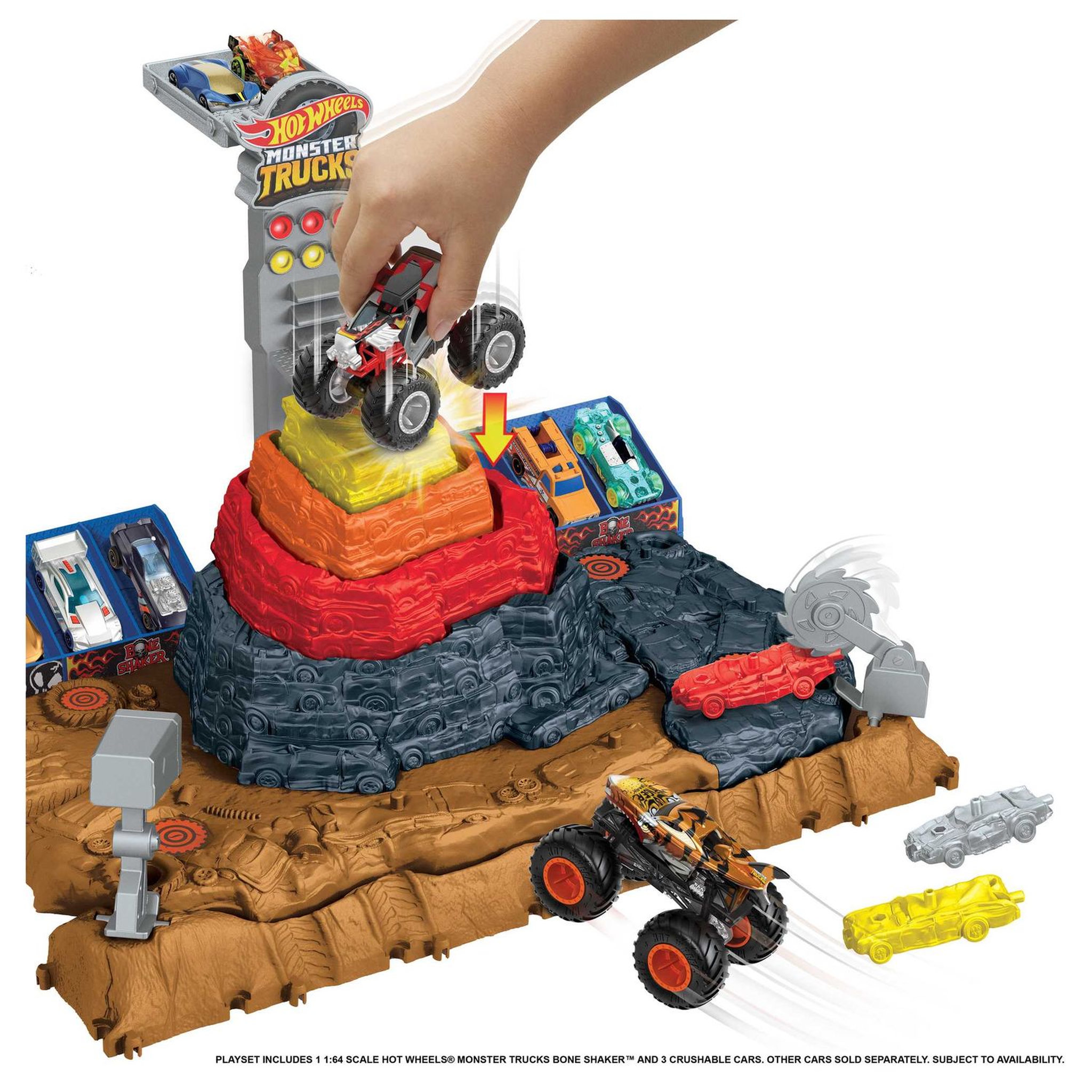 Voir la diapositive 3 : HOT WHEELS Coffret Hot Wheels Arène de Démolition Monster Trucks