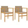 Voir la diapositive 2 : VIDAXL Chaises de jardin coussins lot de 2 beige resine tressee bois