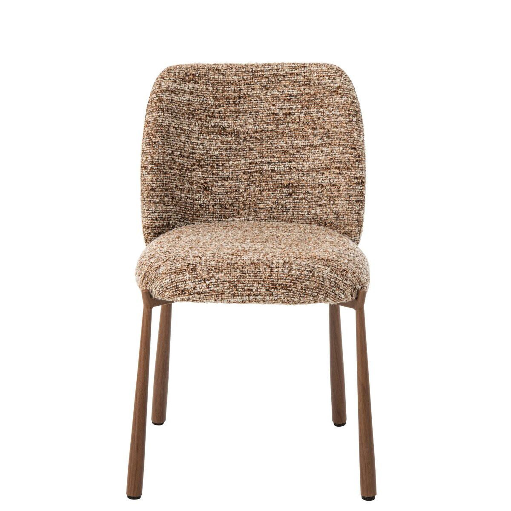 Voir la diapositive 2 : J-LINE Chaise design en tissu  thilde  73cm marron