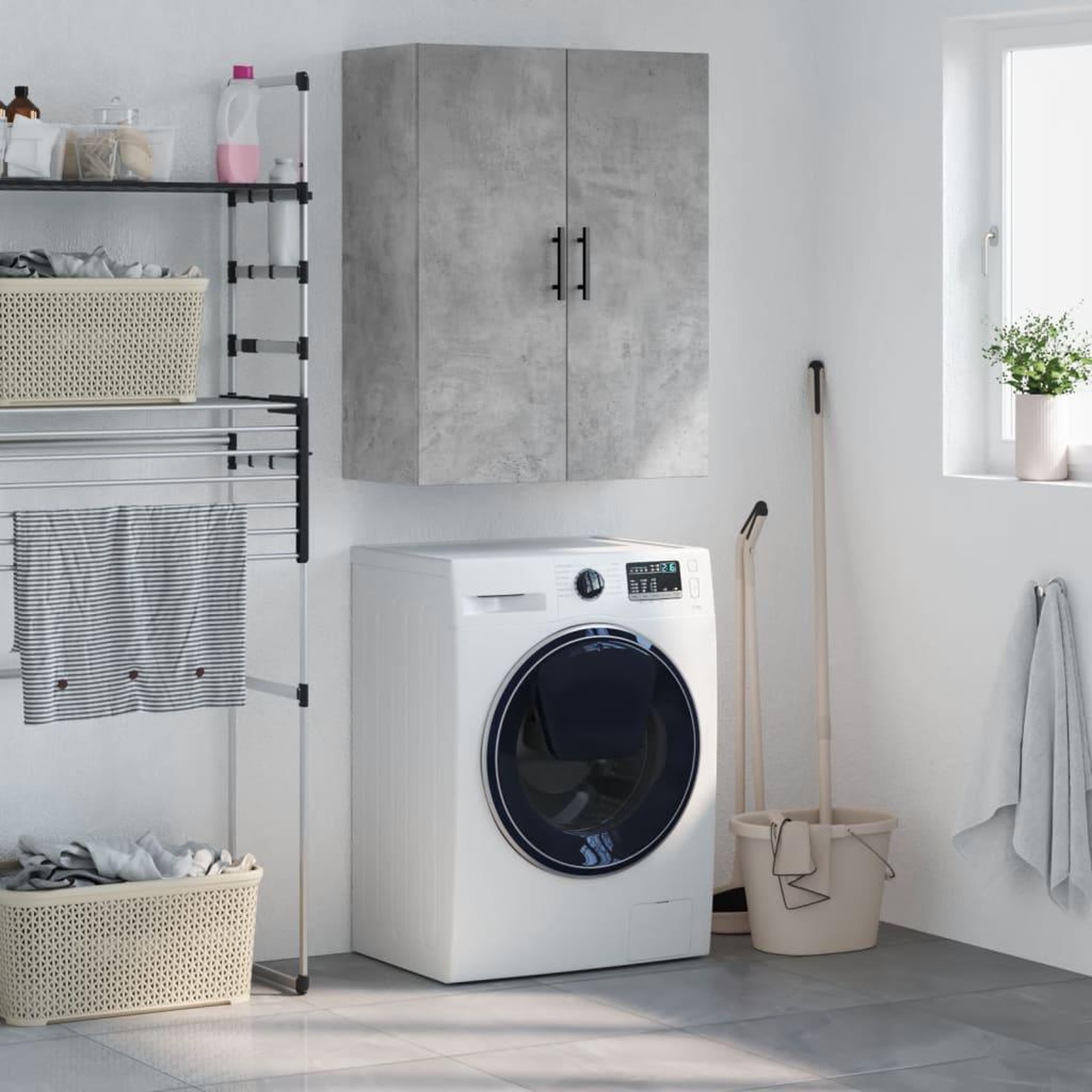 VIDAXL Armoire murale gris beton 69,5x34x90 cm