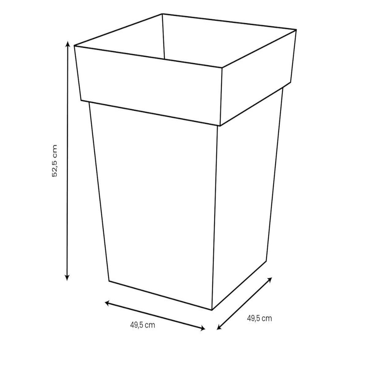 Eda Pot de fleur carré Toscane 49,5 x H.52,5 cm - Bleu jean- Eda