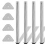 Voir la diapositive 1 : VIDAXL 4 pieds de table reglables en hauteur 710 mm Chrome