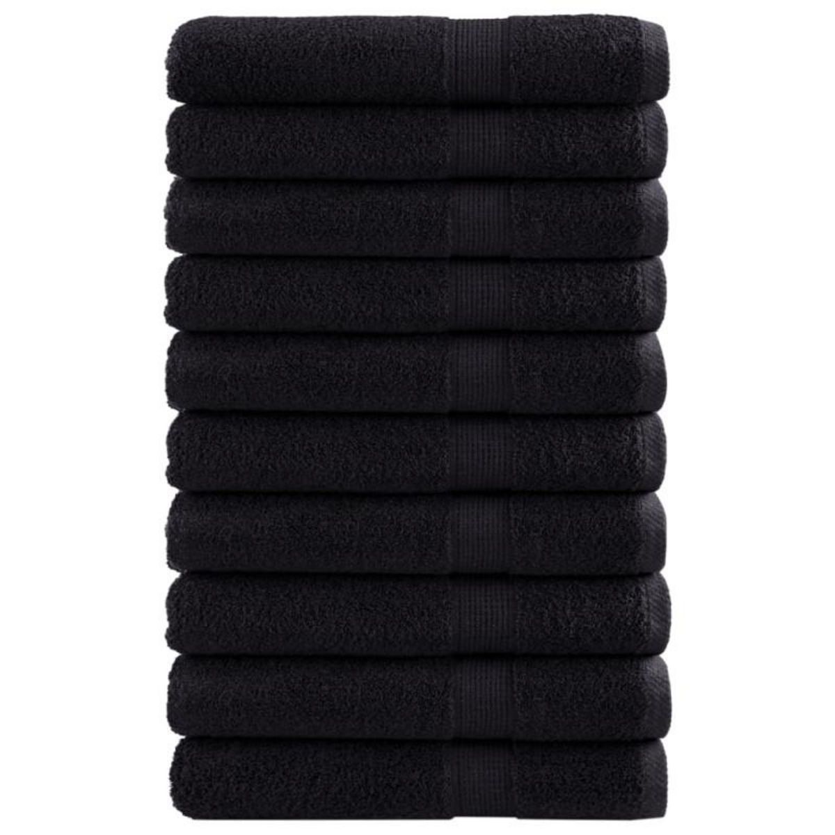VIDAXL Serviettes de sauna de qualité supérieure SOLUND 10 pcs noir