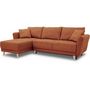 Voir la diapositive 5 : MARKET24 Canapé d'angle convertible réversible 3-4 places CLAUDIUS - Tissu Terracotta - Coffre de rangement - L 244 x P 158 x H 95 cm