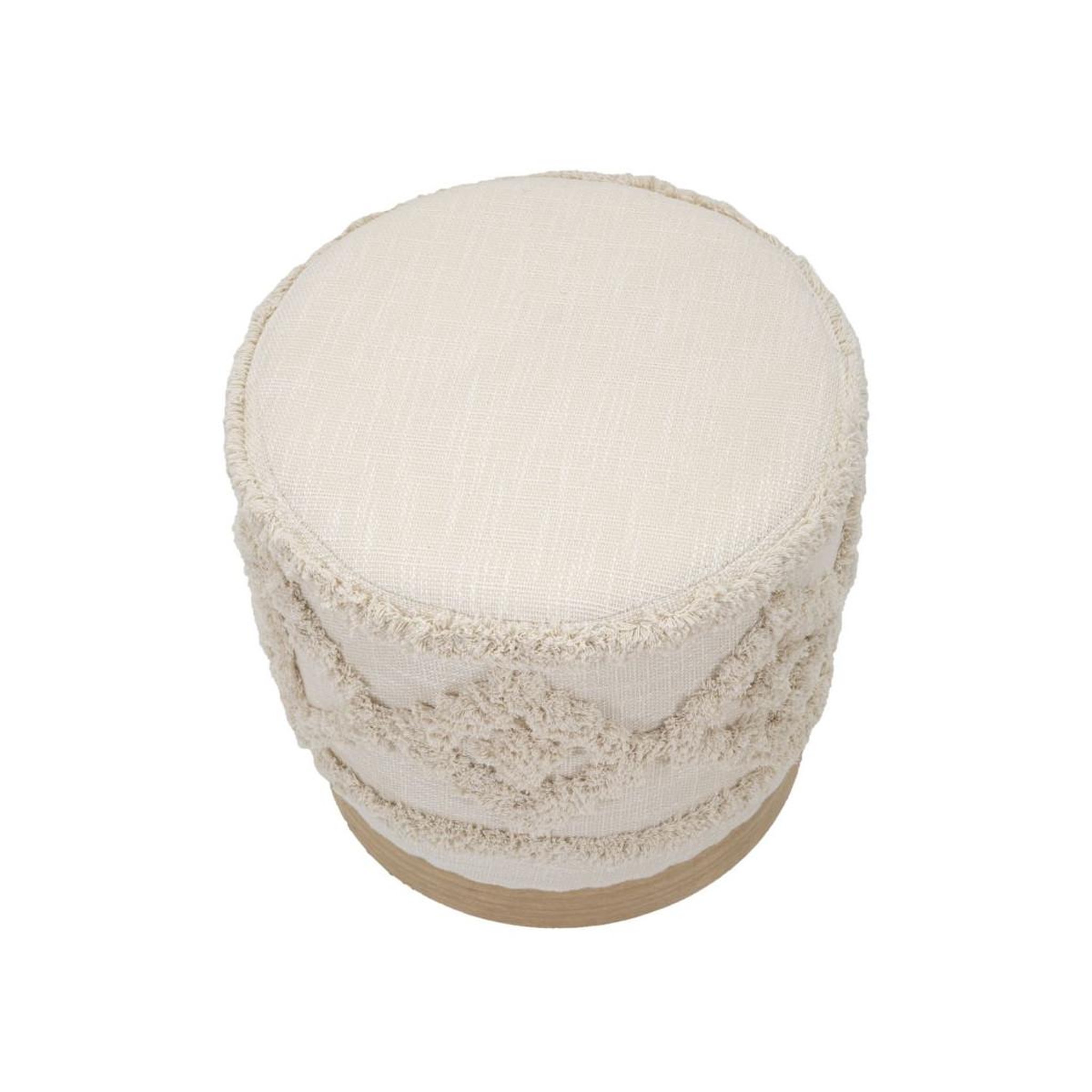 Voir la diapositive 2 : Paris Prix Pouf effet tufté  damasco  40cm beige