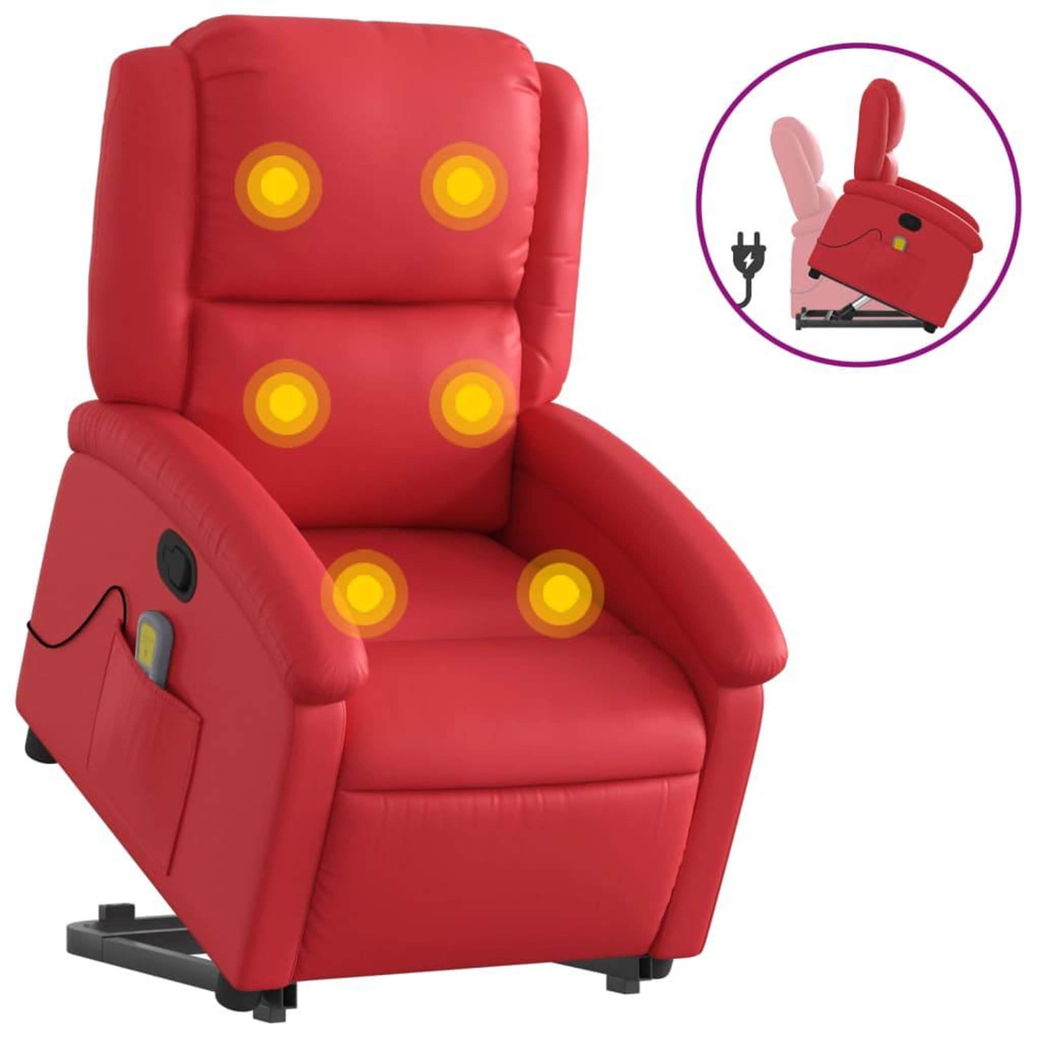Voir la diapositive 2 : VIDAXL Fauteuil inclinable de massage Rouge Similicuir