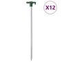 Voir la diapositive 1 : VIDAXL Piquets de tente 12 pcs 25 cm 7 mm acier galvanise et PP
