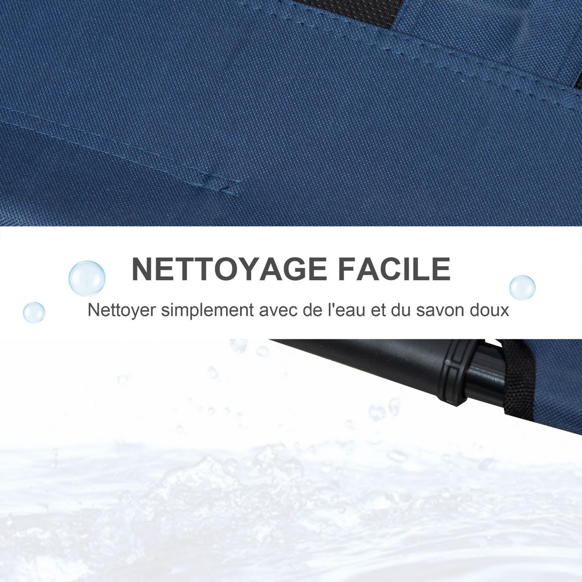 PAWHUT Lit sur pieds pour chien chat lit de camp animal lit surélevé Oxford textilène micro-perforé dim. 92L x 76l x 18H cm bleu