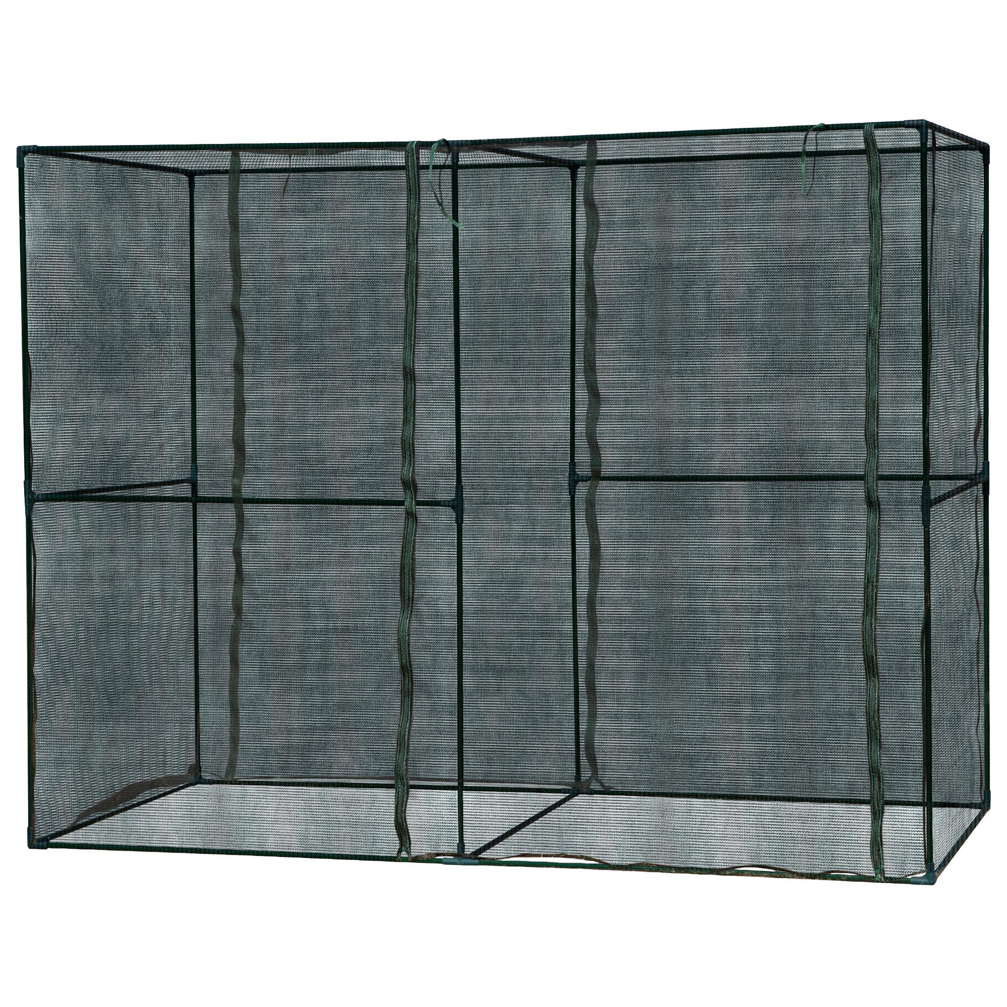 Voir la diapositive 1 : OUTSUNNY Serre de jardin serre à tomates filet protection solaire anti-UV ombrage 50-60 % 2 portes zippées enroulables acier HDPE vert foncé