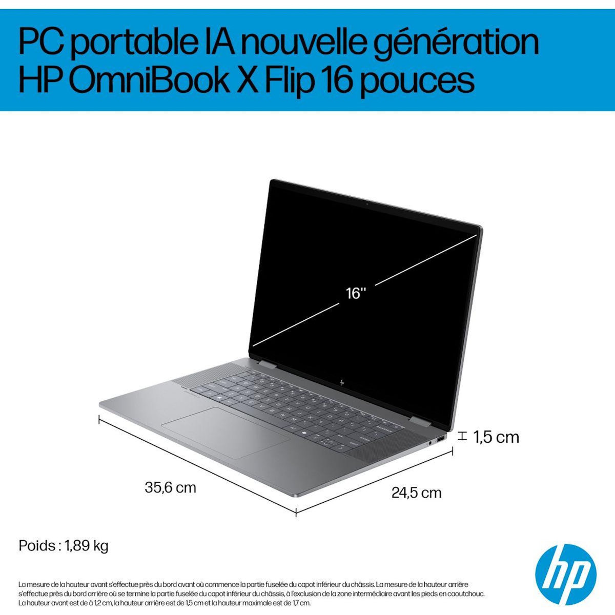 HP Ordinateur portable OmniBook X Flip 16-ar0003nf Copilot+PC