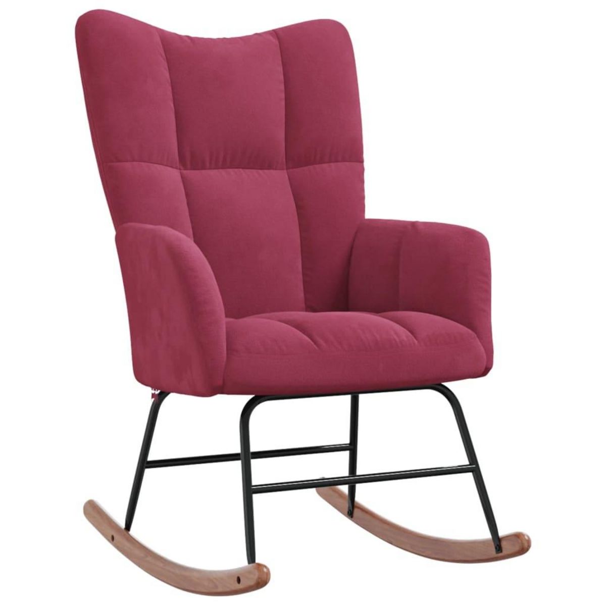 VIDAXL Chaise a bascule Rouge bordeaux Velours