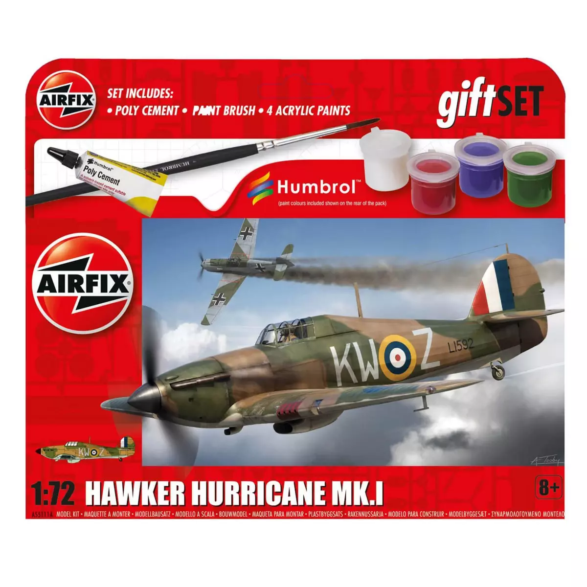 Airfix Maquette avion : Gift Set : Hawker Hurricane MkI