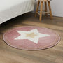 Voir la diapositive 4 : Paris Prix Tapis Rond Enfant  Étoile Métallisée  80cm Rose