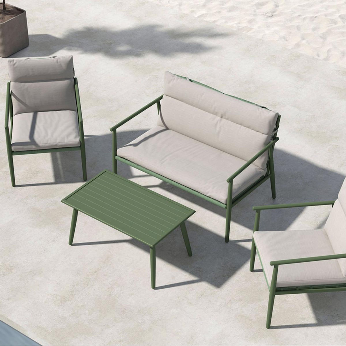 Paris Prix Salon de Jardin 4 Places  Mazzaro  120cm Vert