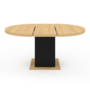 Voir la diapositive 3 : ID MARKET Table à manger extensible ronde EDEN 4-8 personnes bois et noir 120-160 cm