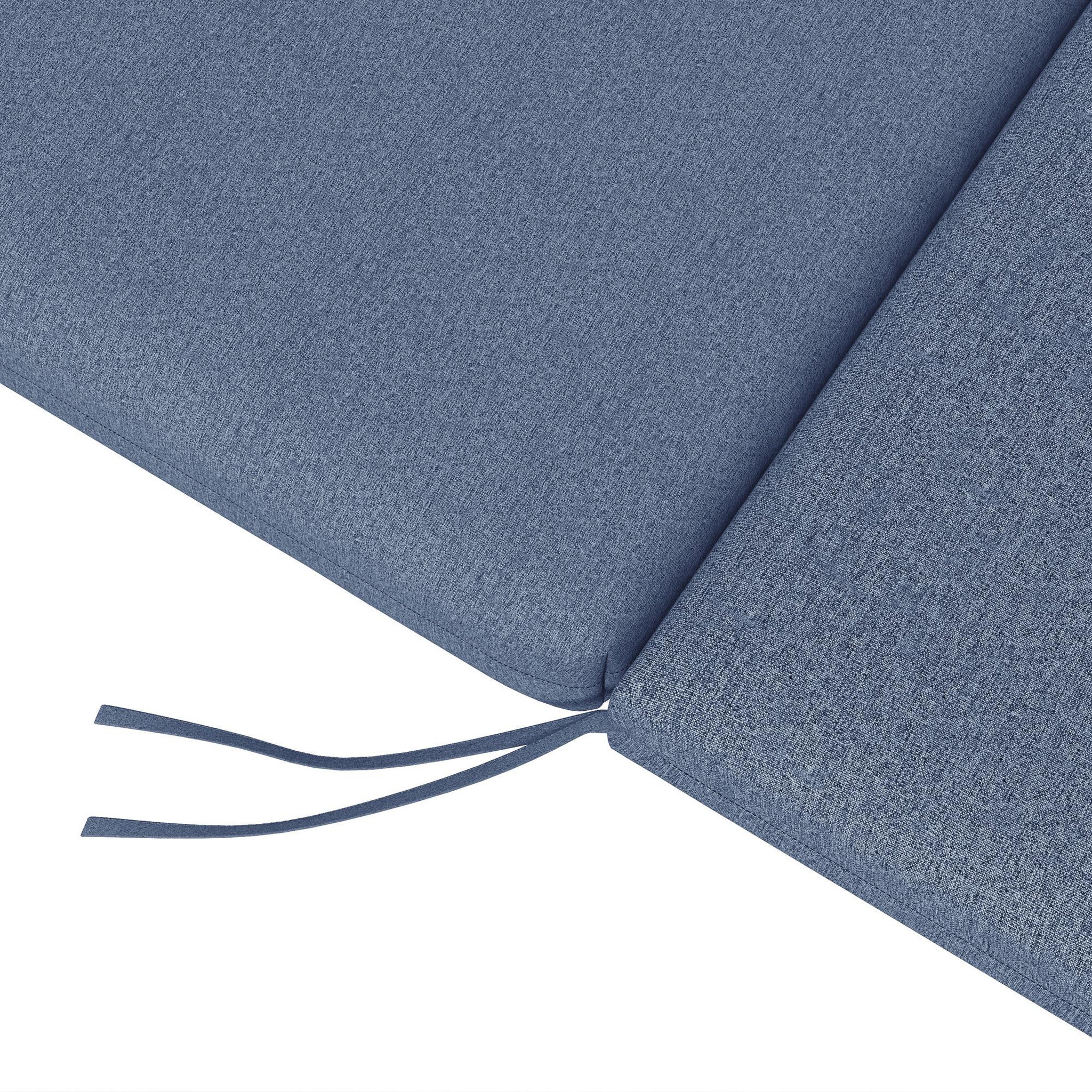 Voir la diapositive 6 : OUTSUNNY Lot de 2 matelas pour transat bain de soleil - dim. 190,5L x 58,4l x 7H cm - cordons d'attache - bleu