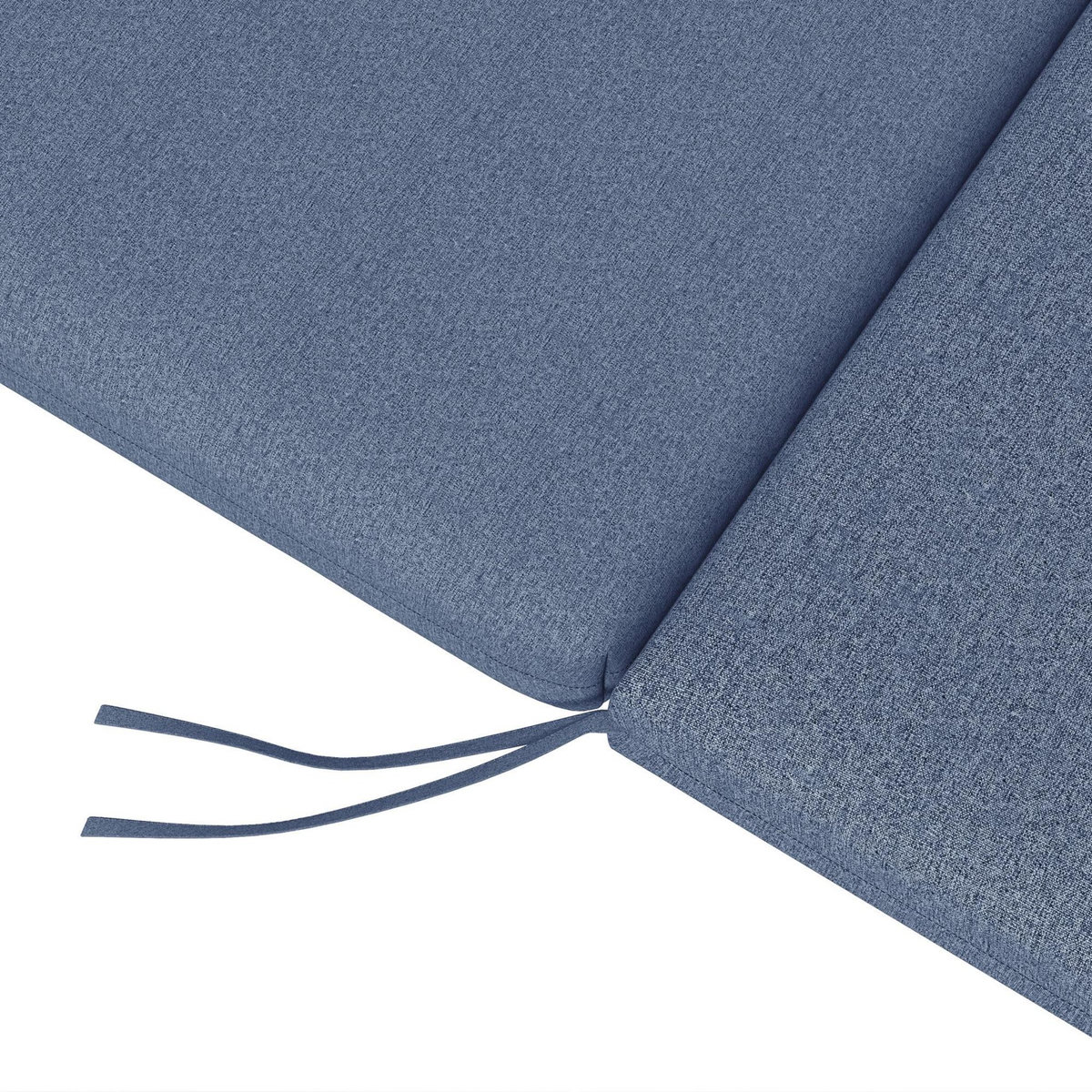 OUTSUNNY Lot de 2 matelas pour transat bain de soleil - dim. 190,5L x 58,4l x 7H cm - cordons d'attache - bleu