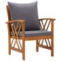 Voir la diapositive 5 : VIDAXL Salon de jardin 4 pcs avec coussins Bois d'acacia solide