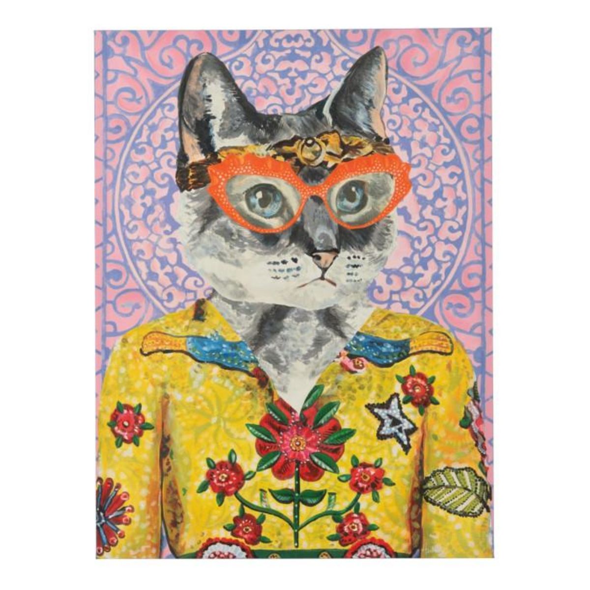 Paris Prix Toile Déco Chat  Popart  75x100cm Multicolore