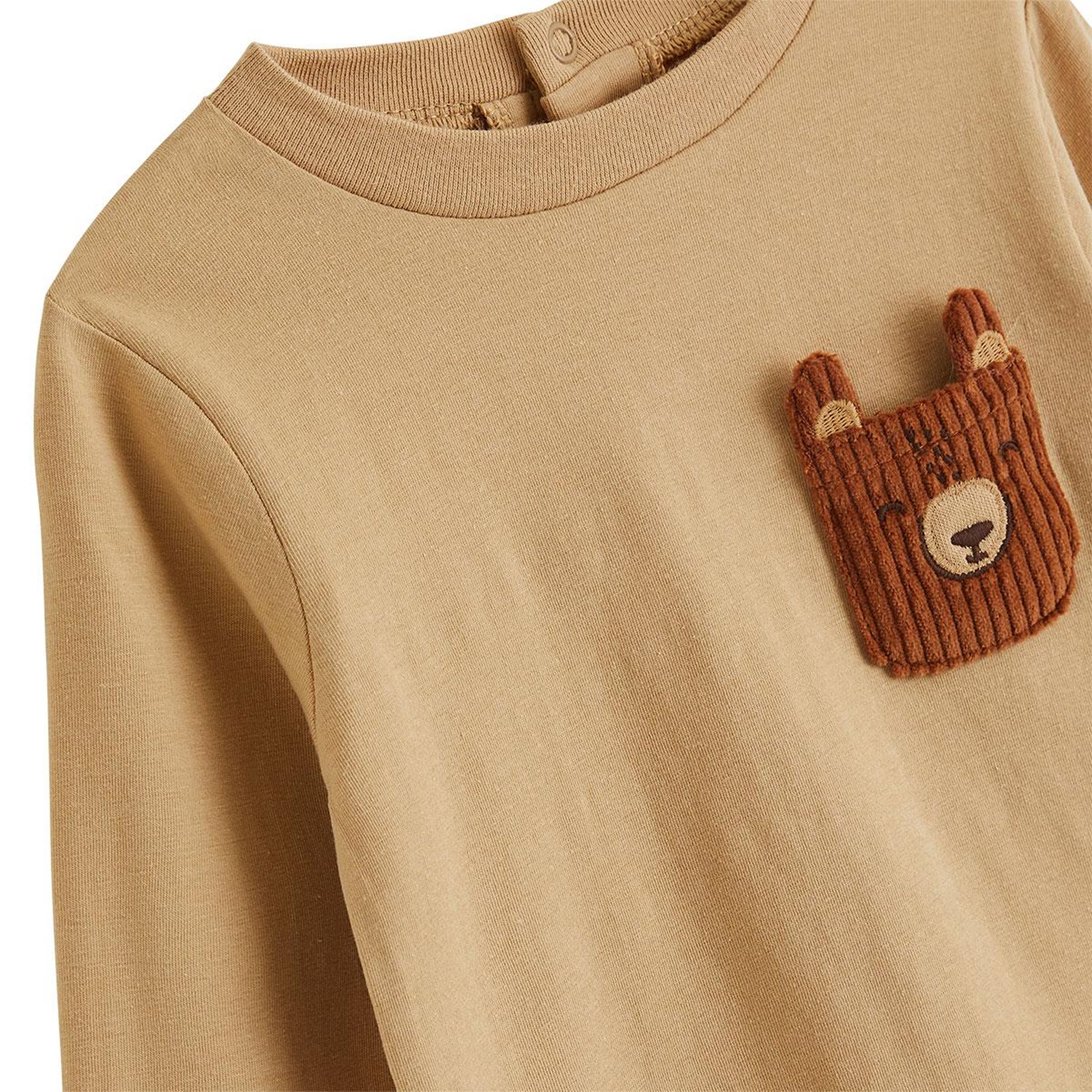 Voir la diapositive 2 : PETIT BEGUIN Lot de 2 t-shirts bébé manches longues moka