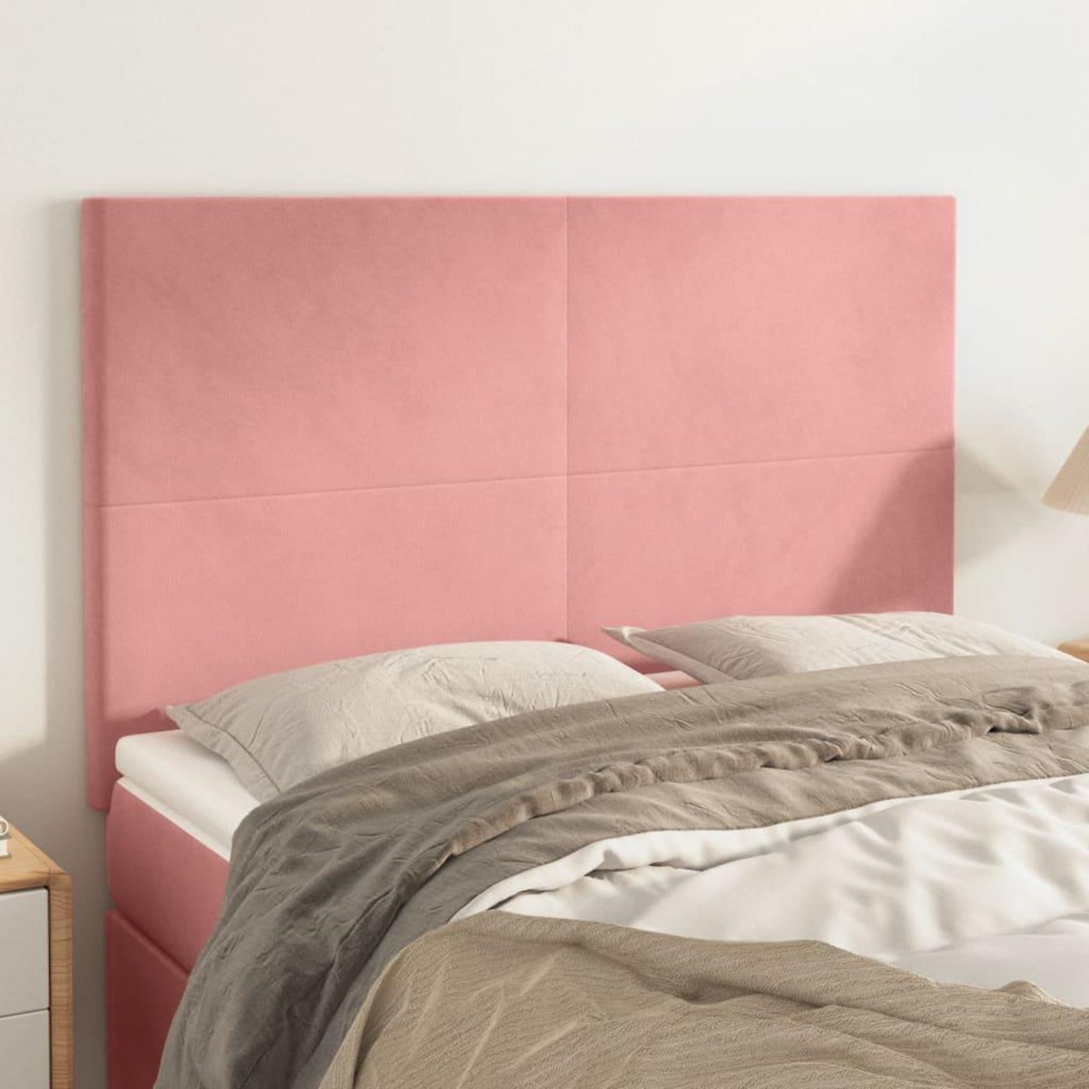 VIDAXL Tetes de lit 4 pcs Rose 72x5x78/88 cm Velours