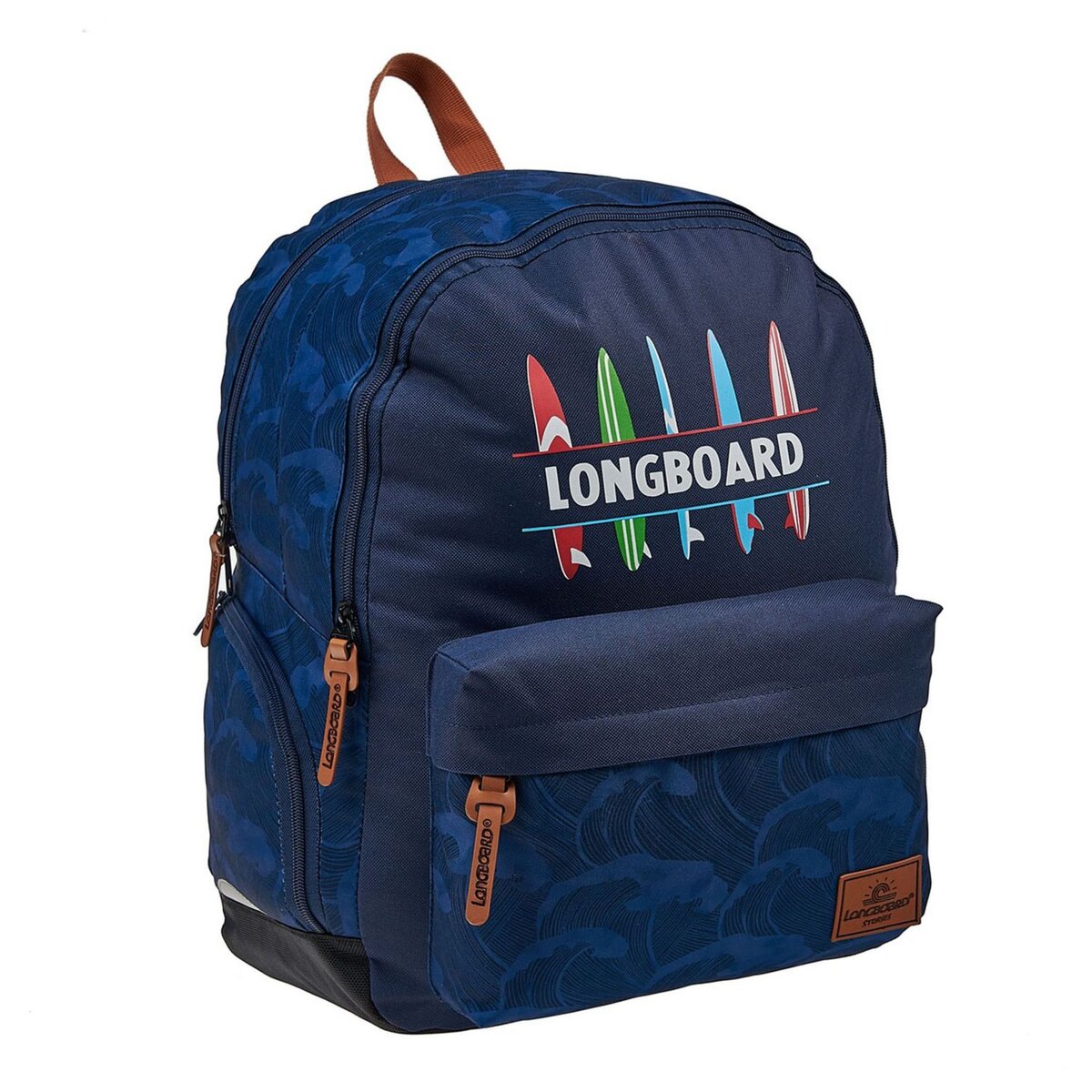 LONGBOARD Sac dos 2 compartiments bleu LONGBOARD pas cher