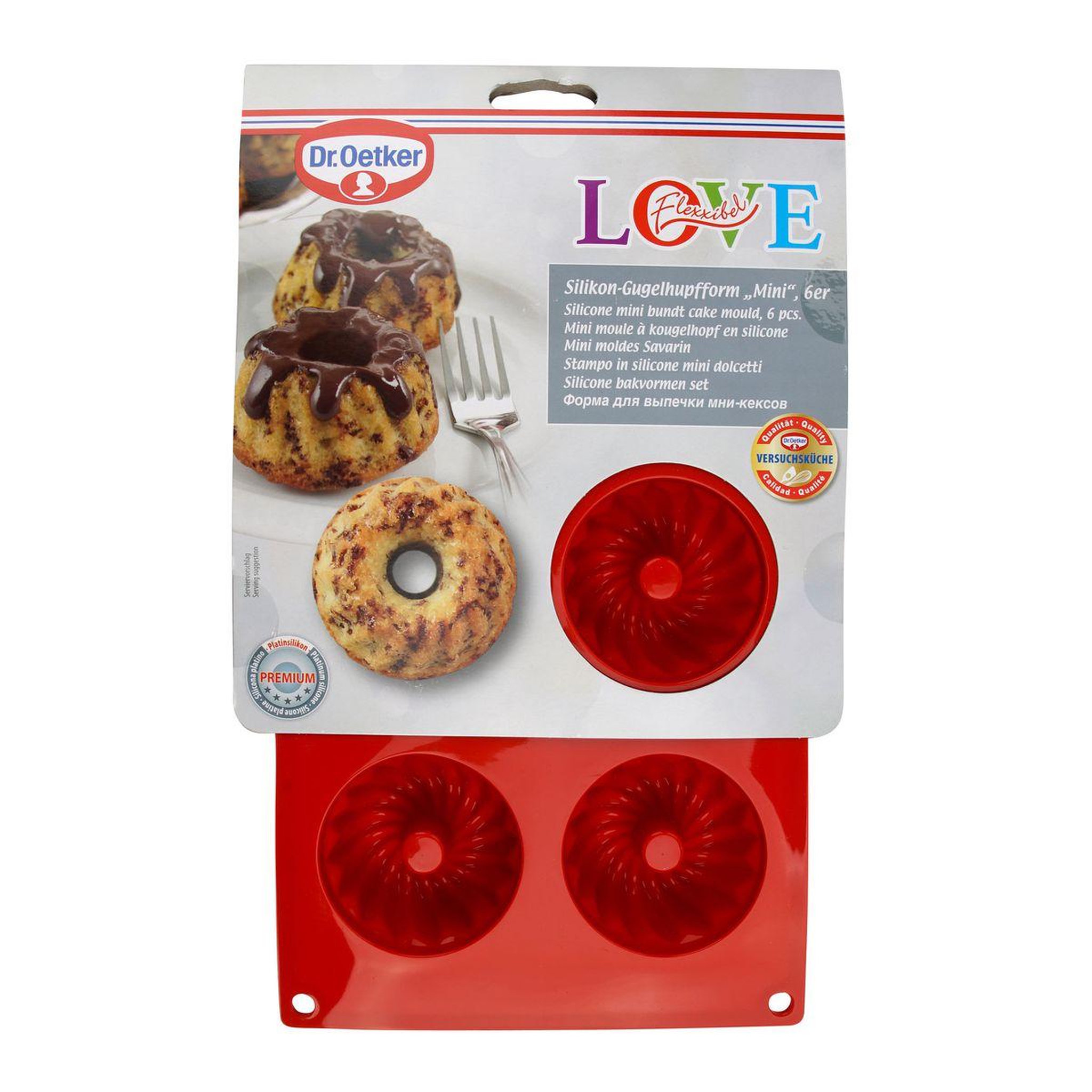 Voir la diapositive 6 : DR.OETKER Lot de 2 moules à kougelhofs 6 empreintes 30 x 18 cm dr.oetker flexxibel love