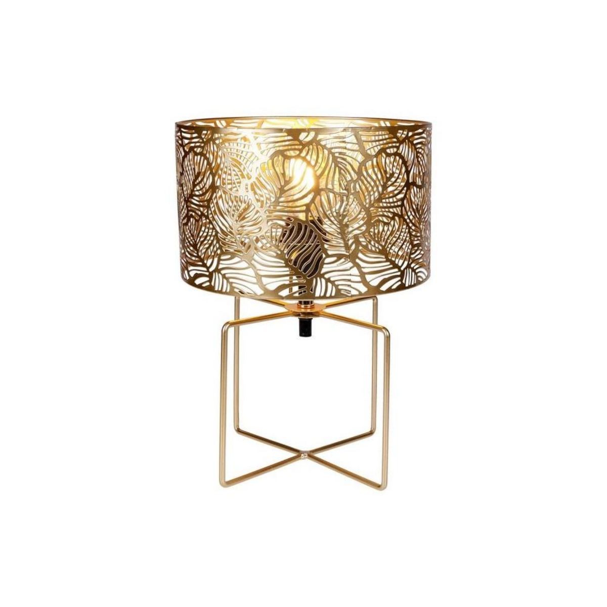 OSTARIA Lampe métal ajouré Calathéa doré