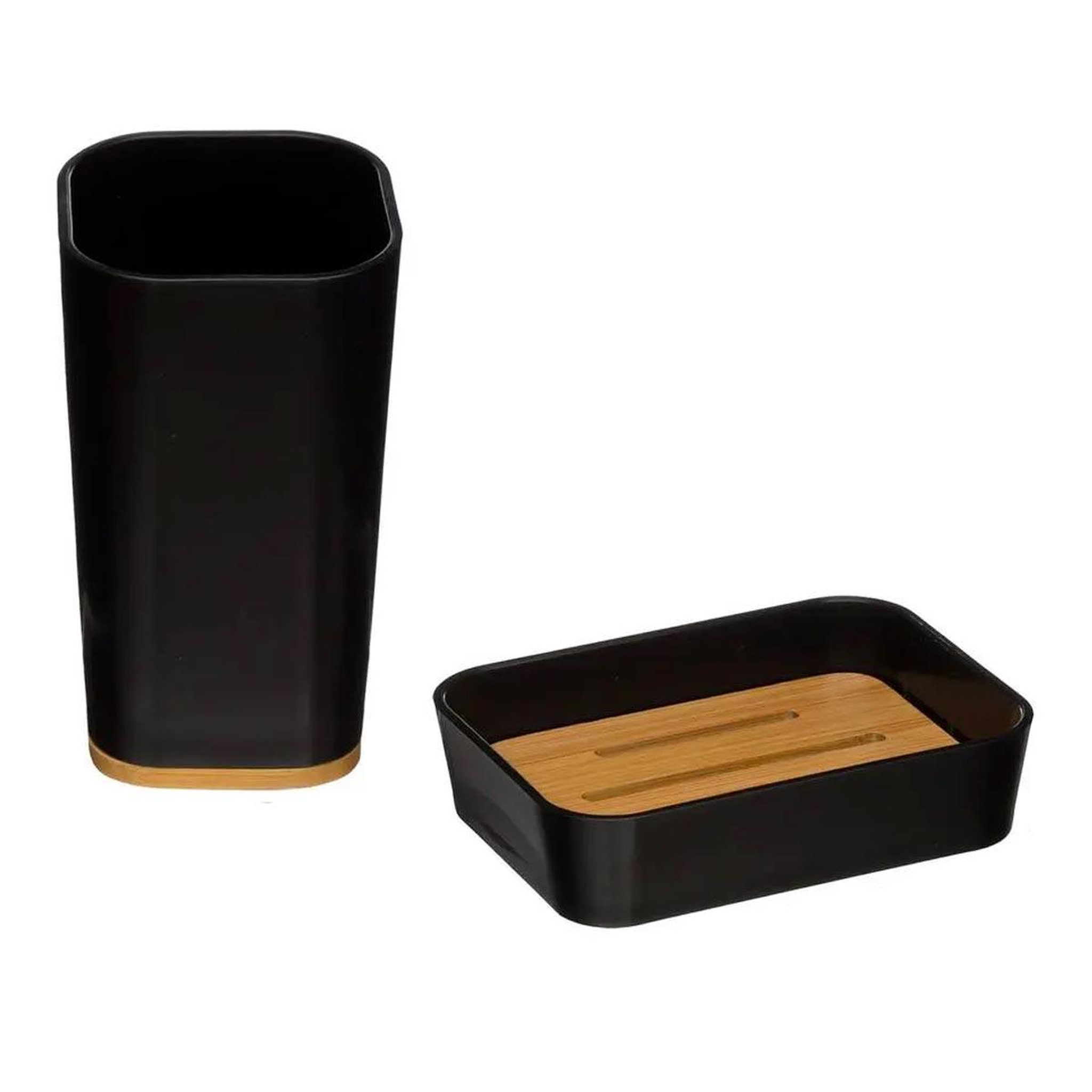 FIVE Porte savon & gobelet  natureo  11cm noir