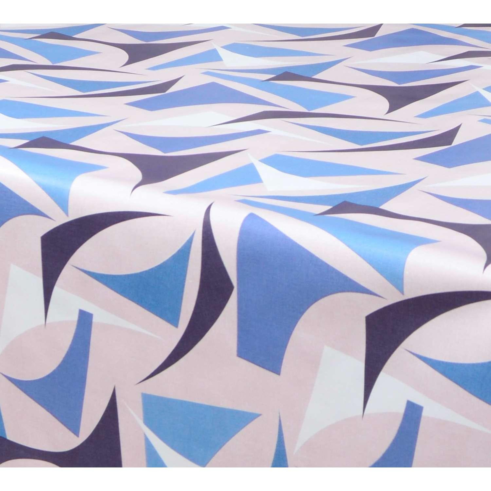 Voir la diapositive 3 : HABITABLE Nappe en toile cirée rectangulaire figu - 140 x 250 cm - bleu