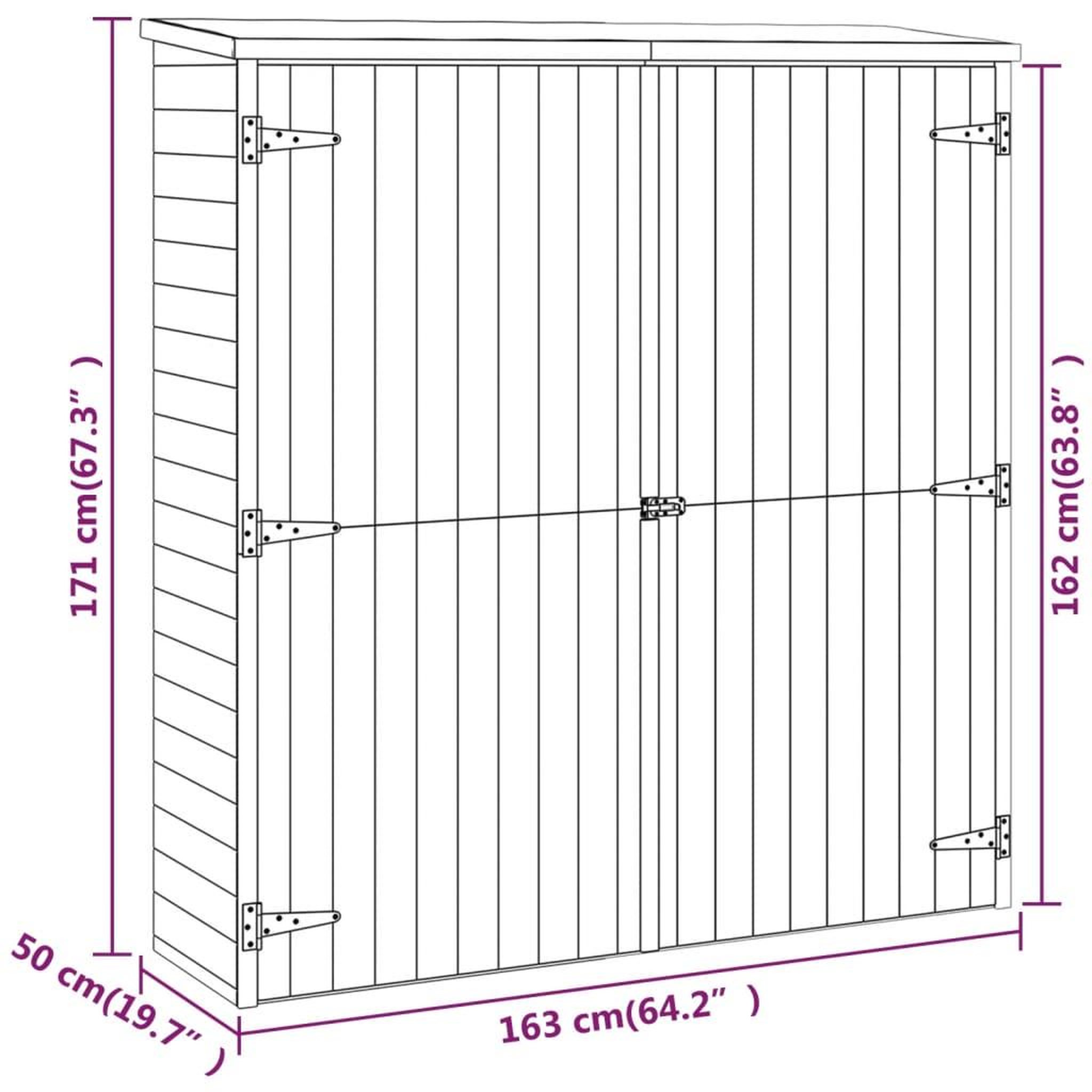 Voir la diapositive 6 : VIDAXL Abri a outils de jardin 163x50x171 cm Bois de pin solide