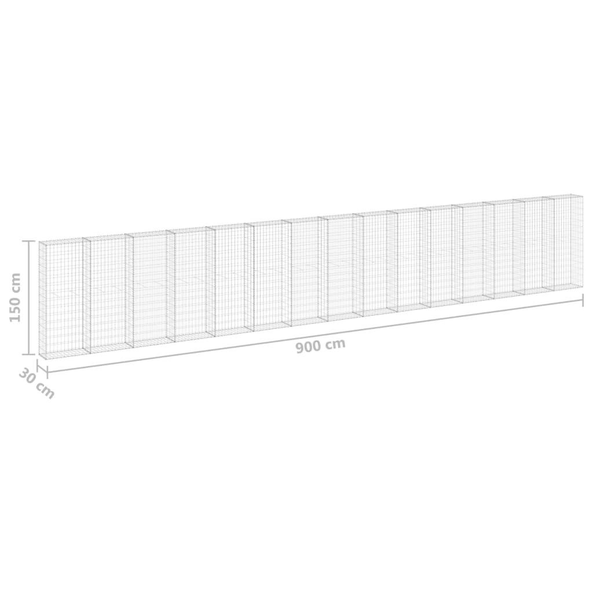 Voir la diapositive 6 : VIDAXL Mur en gabion avec couvercles Acier galvanise 900x30x150 cm