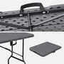 Voir la diapositive 5 : SWEEEK Lot de 2 tables de réception pliantes acier 2 bancs Fiesta 180cm gris foncé