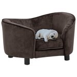 VIDAXL Canape pour chien Marron 69x49x40 cm Peluche