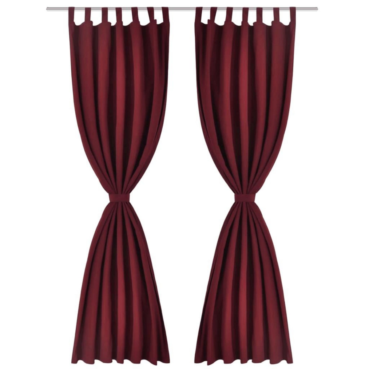 VIDAXL 2 pcs Rideau a Passant Micro Satin Bordeaux 140 x 225 cm