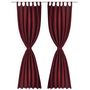 Voir la diapositive 2 : VIDAXL 2 pcs Rideau a Passant Micro Satin Bordeaux 140 x 225 cm