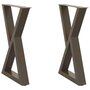Voir la diapositive 2 : VIDAXL Pieds de table a manger 2pcs acier naturel 60x(72-73,3)cm acier