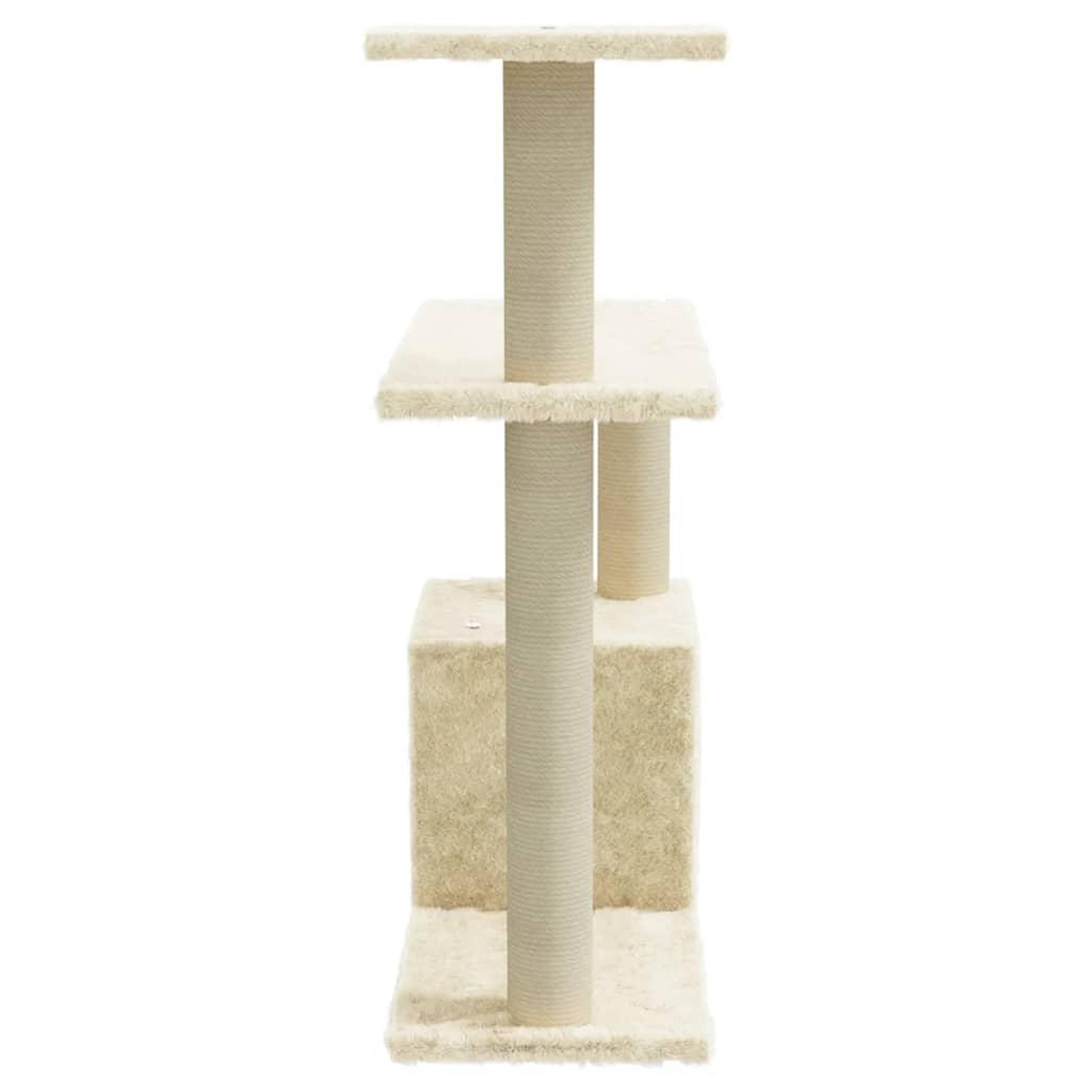Voir la diapositive 4 : VIDAXL Arbre a chat avec griffoirs en sisal Creme 70 cm