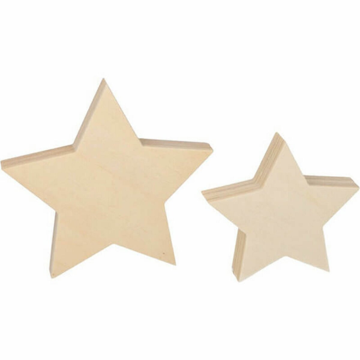 Artémio Set de 2 étoiles en bois 13x12cm + 9,5x9,5cm