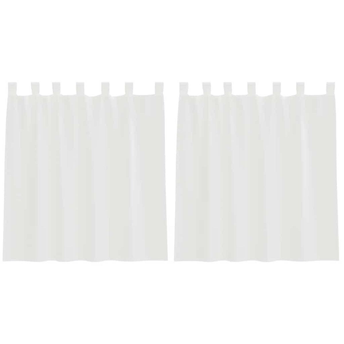 VIDAXL Rideaux en voile avec passe-tringles 2 pcs blanc