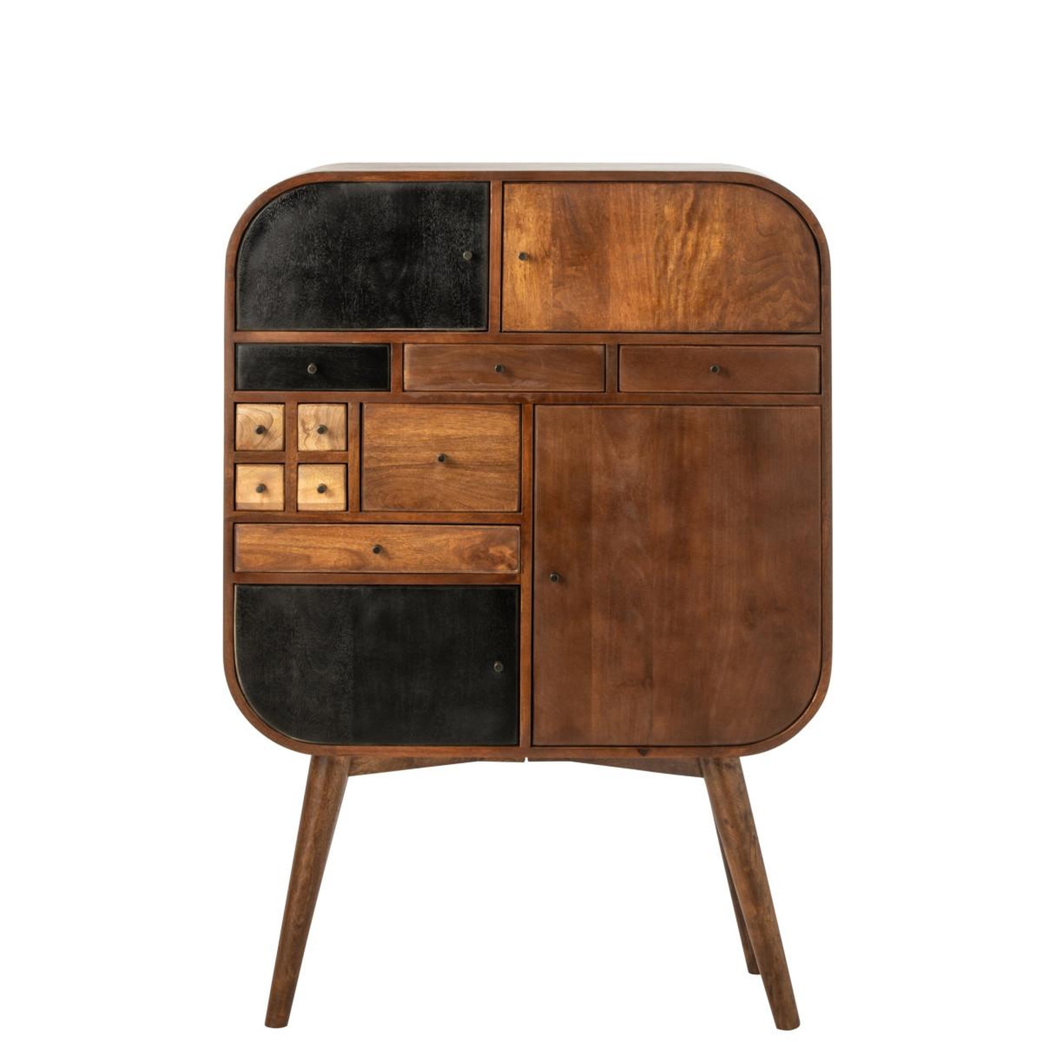 Voir la diapositive 3 : J-LINE Commode 13 tiroirs en bois  sixty  134cm naturel