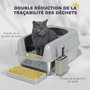 Voir la diapositive 6 : PAWHUT Bac à litière chat en acier inoxydable 60 x 40 x 29 cm nombreux accessoires gris