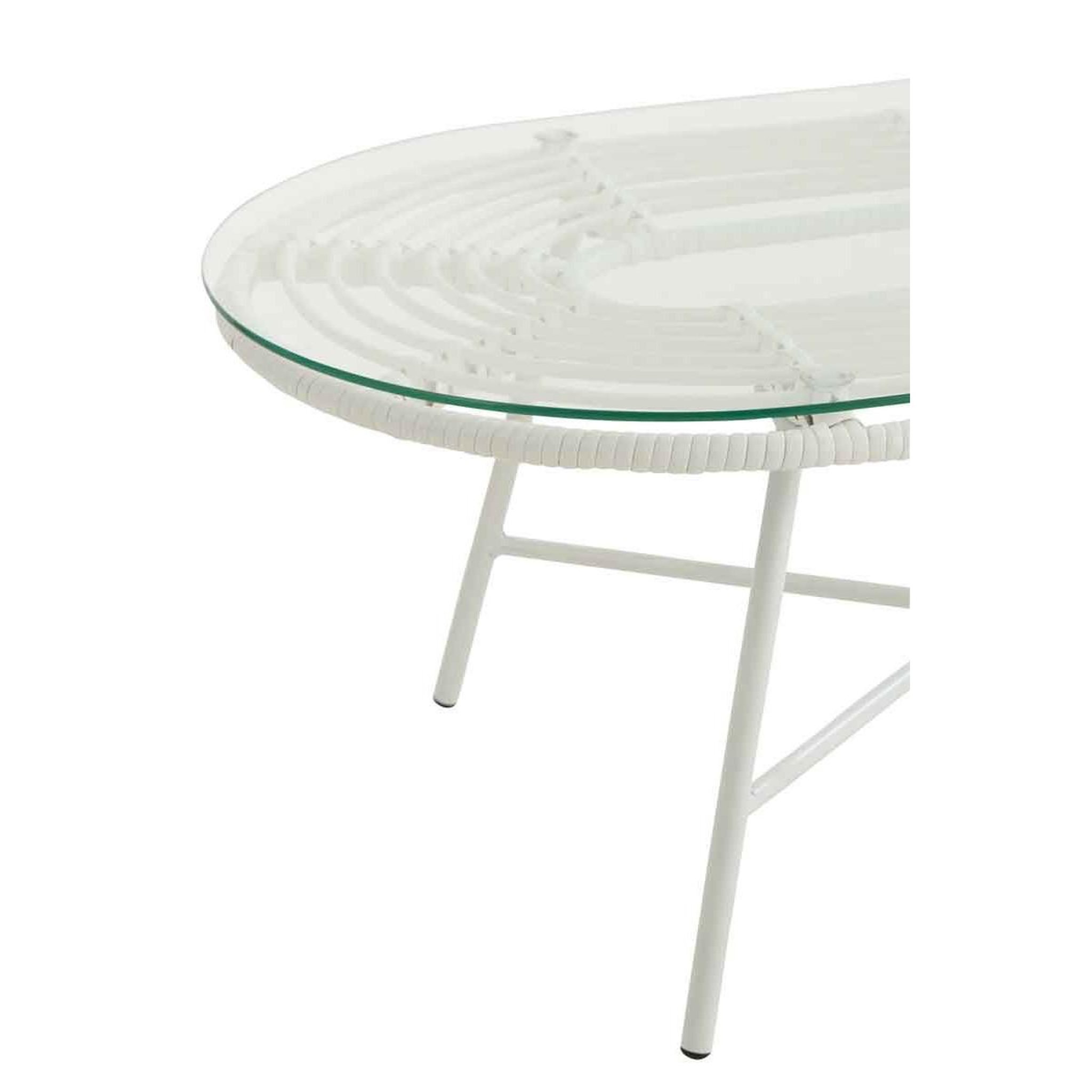Voir la diapositive 4 : J-LINE Table basse de jardin  celeste  90cm blanc
