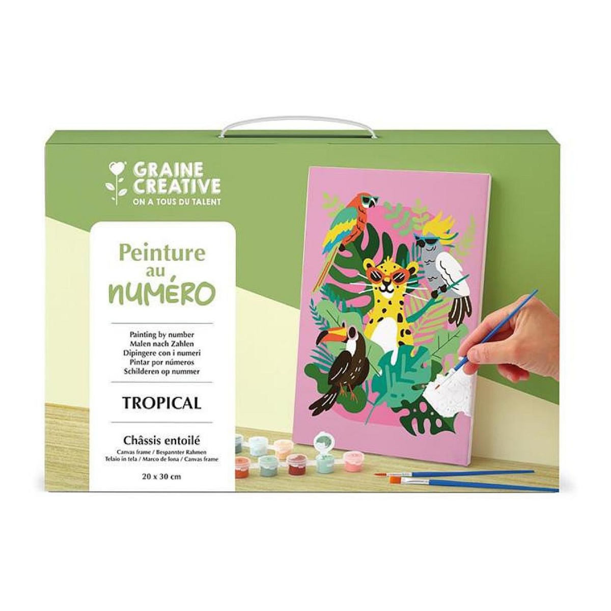 Graine créative peinture au numero 20x30 cm - tropical