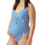 MAMALICIOUS Maillot de bain de Grossesse Blanc/Bleu Femme Mamalicious Zaga. Coloris disponibles : Bleu