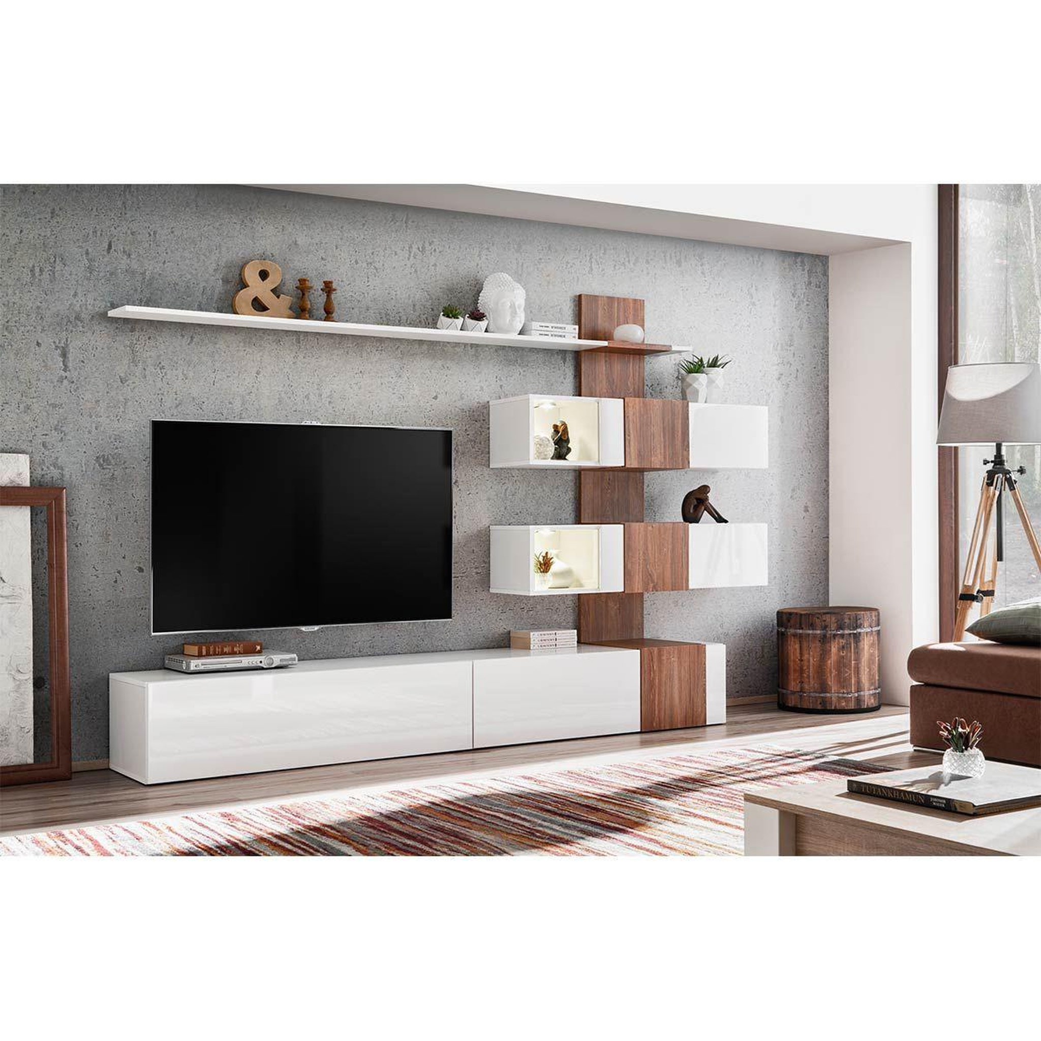 Voir la diapositive 2 : Paris Prix Ensemble meuble tv design  quill  250cm blanc