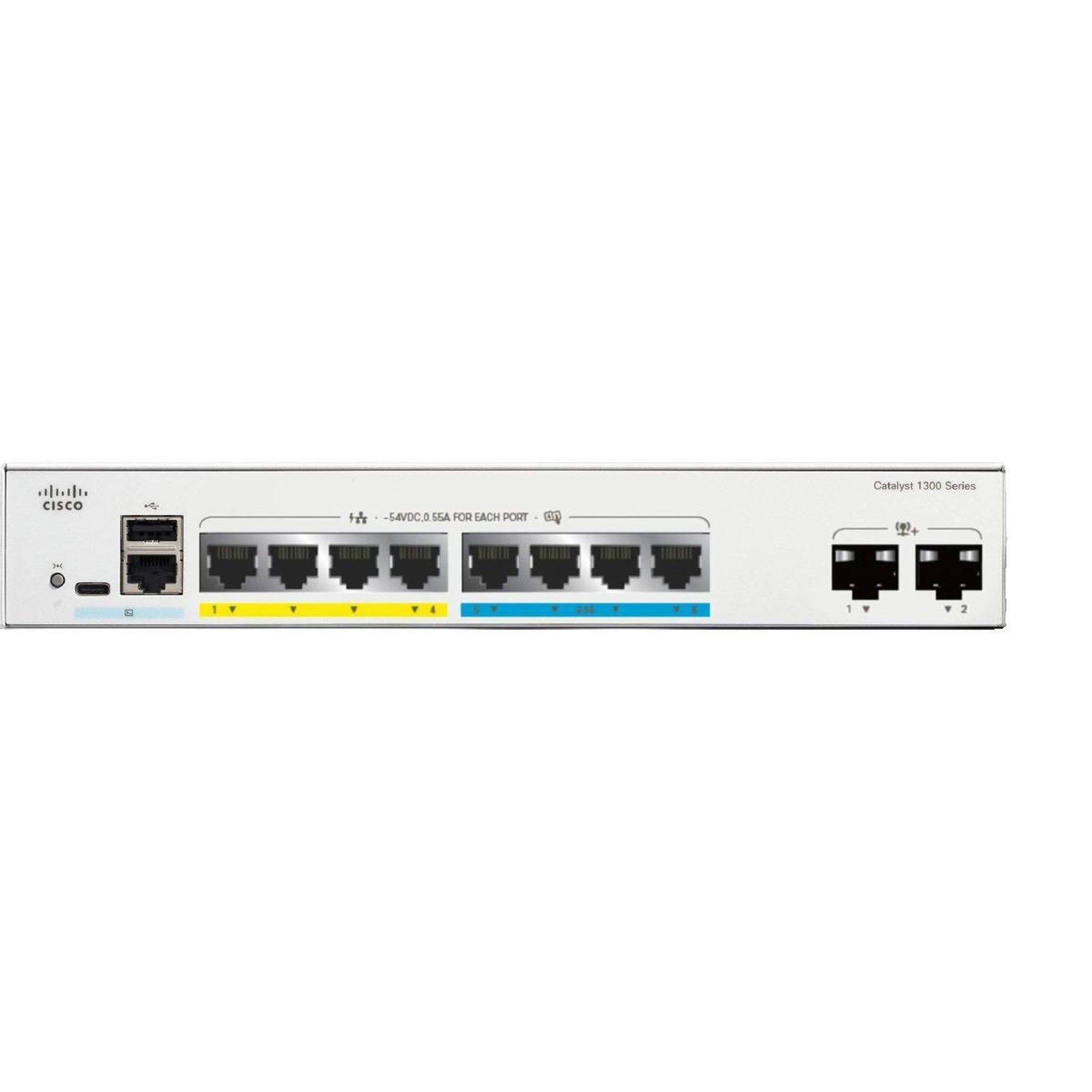 Voir la diapositive 3 : Cisco Commutateur Cisco Catalyst 1300-8MGP-2X 8 ports Gigabit Ethernet et 2 ports SFP+