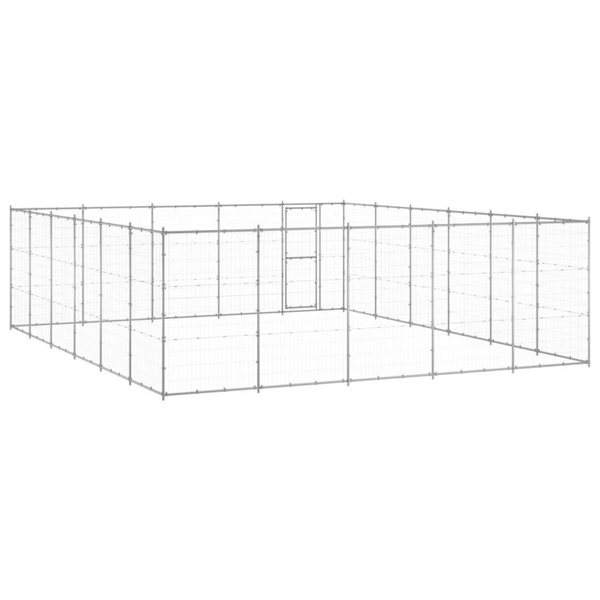 VIDAXL Chenil exterieur Acier galvanise 36,3 m²