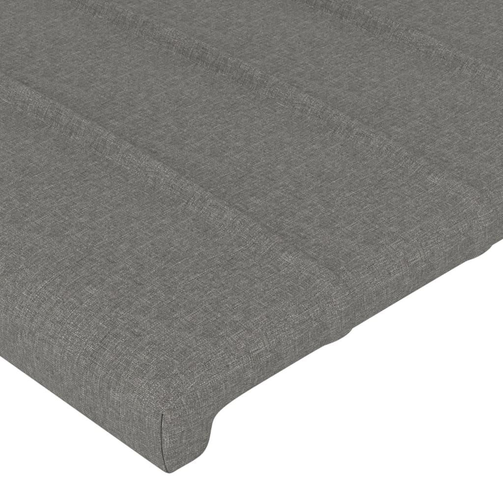 Voir la diapositive 5 : VIDAXL Tete de lit avec oreilles Gris fonce 147x16x118/128 cm Tissu